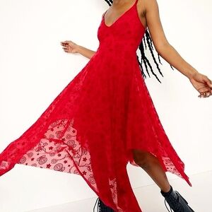 Blackmilk Mario Red Velvet Power Up Handkerchief Dress Size XS